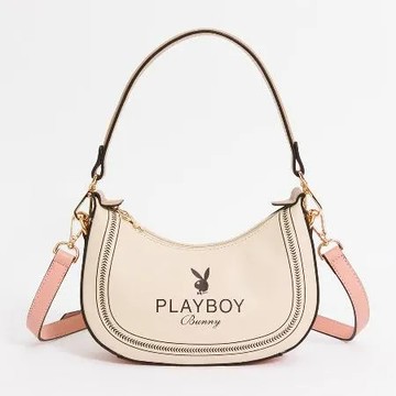PLAYBOY - 肩背包附長短背帶 Viva+系列 - 粉色
