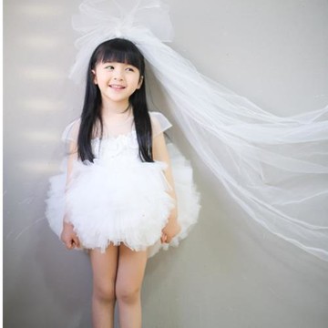 兒童節日演出服女童生日禮服連衣裙花童蓬蓬高端公主裙走秀婚紗