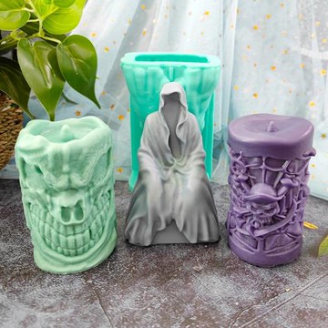 鬼王萬圣節海賊王巫師硅膠磨具陶瓷黏土滴膠石膏水泥擺件香薰蠟燭