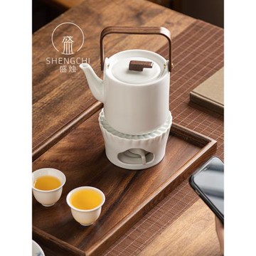 日式陶瓷茶壺家用溫茶爐小火爐蠟燭加熱保溫底座溫煮茶器提梁水壺
