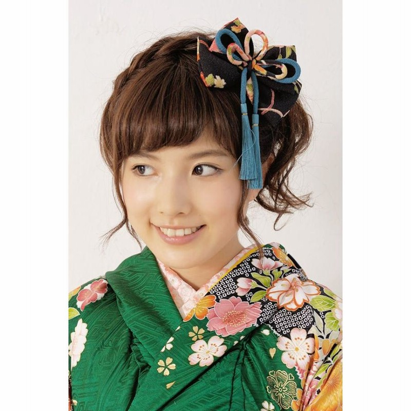 帯飾り 帯留め 髪飾り/成人式 卒業式 七五三 赤・黒06 着れ 