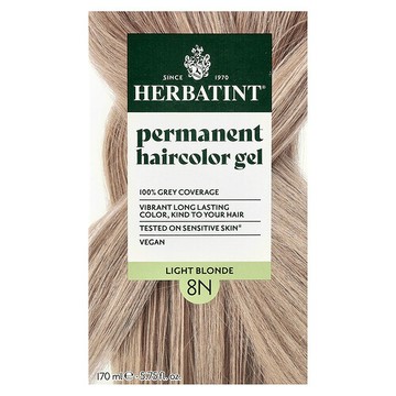 Herbatint, 長期草本染髮凝膠，8N，淡金色，4.56 液量盎司（135 毫升）