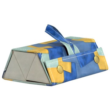 bebehome 皮質多格眼鏡收納盒 三格  藍花