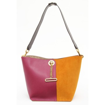 【See by Chloe’】專櫃新款Gaia 麂皮拼接托特包肩背斜背水桶包