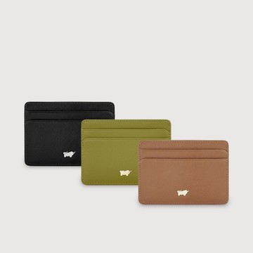 【免費升級送禮包裝】潘-A 4卡卡夾-黑色/麥色/金橄欖/BF869-151