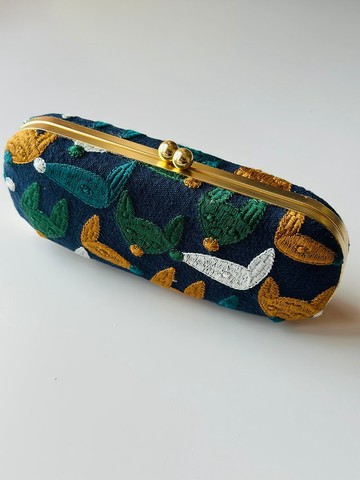狐狸刺繡眼鏡盒/筆盒/首飾盒