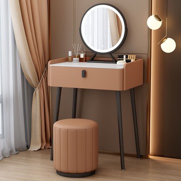 熱銷/免運 快速出貨 梳妝臺 化妝臺 梳妝台 化妝台 化妝櫃 全實木巖板梳妝臺玻璃化妝桌輕奢高級感臥室現代簡約小戶型新款