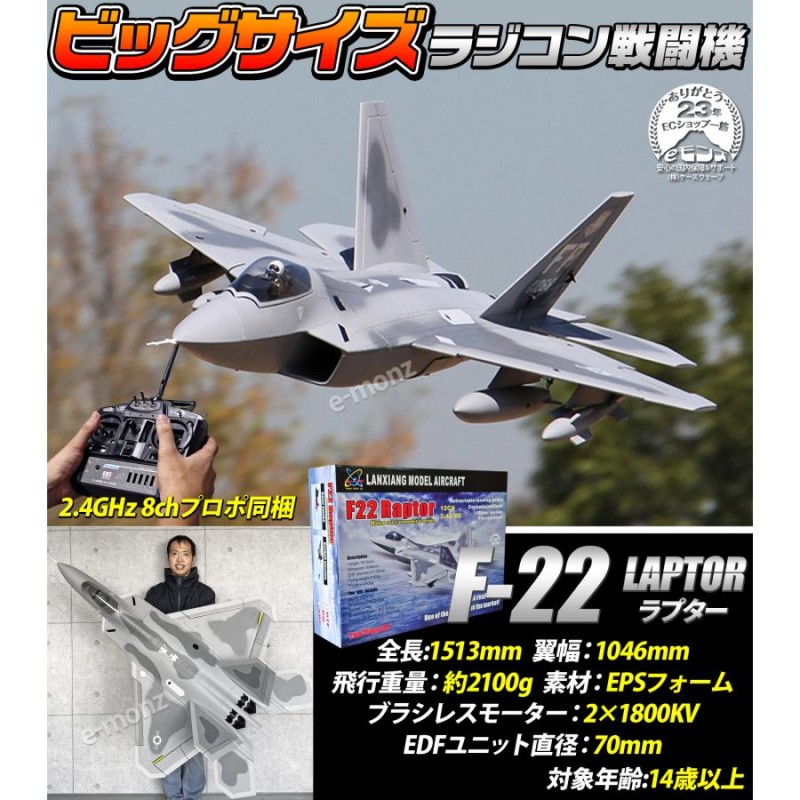 ビッグサイズ戦闘機 RCモデル 【F-22 ラジコンタイプ】 F-22 ラプター 