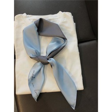 韓國簡約拼色女士春秋護頸小方巾