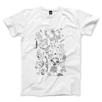 預想百生物 - 白 - 中性版T恤