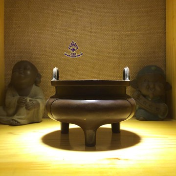 【利眾福澤之家】藏傳佛教用品 沖耳爐紫銅香薰爐佛堂香道1入