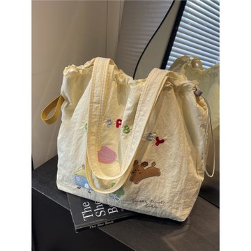 帆布包包女大容量2025新款秋冬百搭單肩購物袋休閑上課通勤托特包