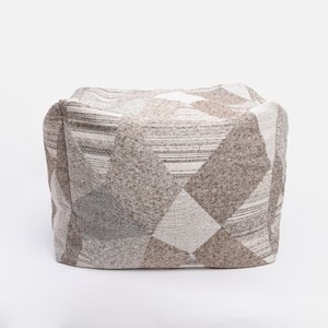 艾禮思緹花圈紗方型懶骨頭60x60x50cm 米棕