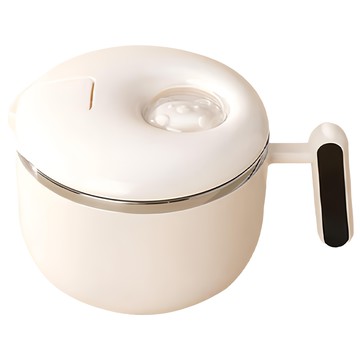 couselect 卡通304不鏽鋼泡麵碗 1.5L大容量保溫飯盒 學生/上班族午餐盒  萌喵白  1個