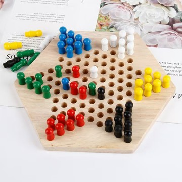 現貨〔兒童桌遊H3G】木製六角星跳棋九連棋 ♥ 親子互動益智桌遊 六角跳棋 棋盤遊戲 ♥ 邏輯思維 兒童玩具 禮物推薦