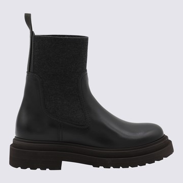 Brunello Cucinelli Black Leather Boots