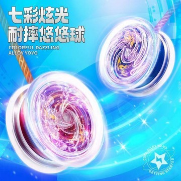 臺灣發貨>正版悠悠球耐摔發光悠悠球送護指套夜光悠悠球永久溜溜球高級帥氣XJI