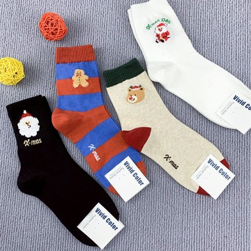 韓國襪 韓版襪 節慶襪子 聖誕襪 雪人襪 中筒襪 聖誕老人襪子 麋鹿襪 聖誕樹襪子 聖誕禮物薑餅人 台灣出貨 台灣賣家