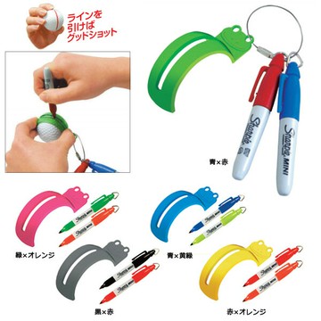 日本進口Lite X-1高爾夫劃線器標識畫線高爾夫配件 2支筆+劃線器