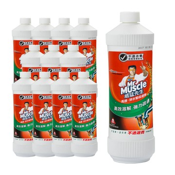 威猛先生 箱購 (圓瓶)馬桶排水管疏通劑960ml12瓶