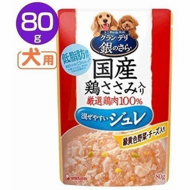 グランデリ銀のさらパウチ 国産鶏ささみ入り ジュレ緑黄色野菜 チーズ入り80g ユニ チャーム D ドッグフード 犬用 いぬ 通販 Lineポイント最大0 5 Get Lineショッピング