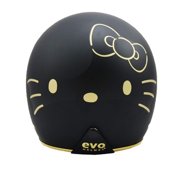 iMini 精裝黑金Kitty 復古騎士帽(安全帽配備騎士精品機車族用品摩托車周邊3/4罩式)