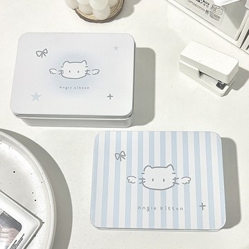 台灣現貨📢天使小貓馬口鐵盒 收納盒合集 小卡收納 桌面收納盒 貼紙收納盒 餅乾鐵盒 防塵盒 收納盒 飾品收納 掀蓋鐵盒
