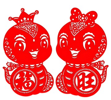 植絨生肖剪紙對貼  特大(36 x 60cm)  蛇年 紅色