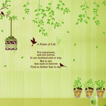 壁貼 鳥籠 夏日樹語 創意壁貼 無痕壁貼 壁紙 牆貼 Loxin