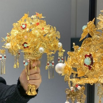 💐金色手捧花DIY高級材料 手作手捧花 手捧花 DIY 材料 手作花束 新娘捧花材料包