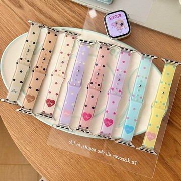 波點夏日磨砂透明小衆錶帶 適用Apple watch11錶帶 iwatch錶帶 全系列通用錶帶 當季錶帶