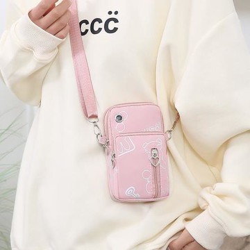 新款斜挎迷你小包裝手機袋子掛脖布袋手腕零錢包休閑運動手機包