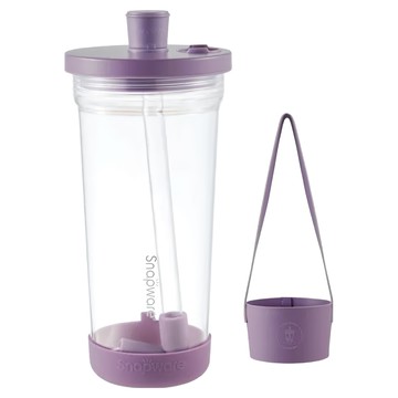 Corelle Brands 康寧餐具 Snapware Tritan 跳跳吸管杯 海洋系列  貝殼紫  840ml  1個