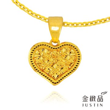 金緻品 黃金墜子 心戀之網 0.52錢 5G工藝
