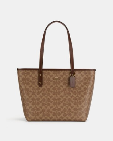 【線上限定】CITY 經典 SIGNATURE 拉鍊托特手袋