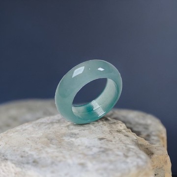 冰藍水翡翠戒指戒圈 | 內徑8.8mm | 天然翡翠A貨  | 送禮