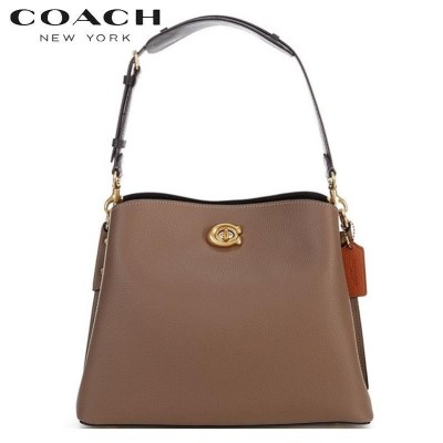 COACH ウィロウ ショルダー バッグ カラーブロック ブラス ダーク