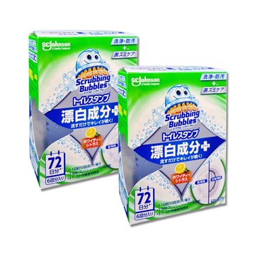 (2盒超值組)日本SC Johnson莊臣-洗淨防污推桿式馬桶清潔凝膠38g+推桿1支/盒-柑橘(橘標)(廁所去污免刷洗香氛凝凍,可沖水約720次)