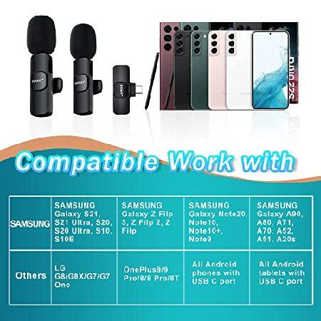 JIUOKAY Pack Wireless Lapel Microphone for Samsung Galaxy Tab Phones, iPhone Microphone for Video Recording Interview Podcast Vlog Zoom Facebook Tik