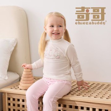 奇哥 比得兔 幼童裝 花徑小兔長袖高領衫/上衣-美麗諾羊毛布(6-10歲)