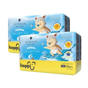 Hoppi - airdream 輕薄系列嬰兒尿布－褲型(XXL)－28片－2袋