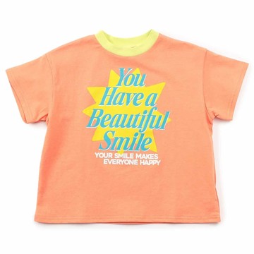 日本 BREEZE - 俏皮印花短袖上衣-星星logo-亮橘