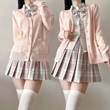 【砂糖夢境】正版原創JK制服秋冬jk套裝格裙長袖毛衣開衫學院風校軟妹兩件套