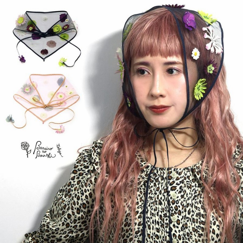 ヘッドドレス 春夏 可愛い つけ襟 レディース バラ色の帽子 お花