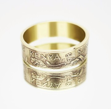 肯尼亞硬幣戒指 1 先令 2009-2010 男士硬幣戒指 女士硬幣戒指