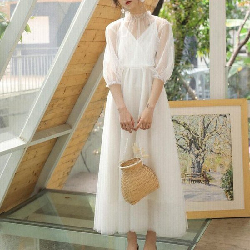 セットアップ レディース シースルートップス ロングワンピース ピュアホワイト 白 春 夏 純白 カシュクール お呼ばれ パーティードレス 上品 通販 Lineポイント最大0 5 Get Lineショッピング