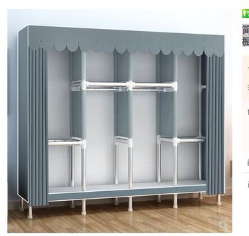 【新店鉅惠】爆款下殺-限時下殺 簡易衣櫃家用臥室出租房用現代簡約布衣櫃子鋼管收納經濟型掛衣櫥