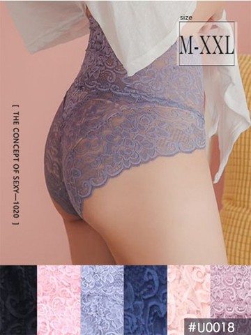 U0018 繁花似錦夢幻高腰蕾絲內褲單件 6色