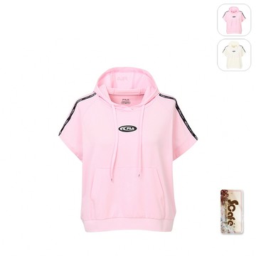 【FILA】女性 抗UV 吸濕排汗 短袖連帽T恤-粉色 5TEZ-1316-PK