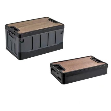 【Y HOUSE】平蓋可折疊收納箱 收納箱 可折疊 戶外露營 車載收納 露營野餐-黑色